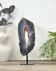 Natural Blue Banded agate & Quartz Druzy Crystal Portal - MWS3250