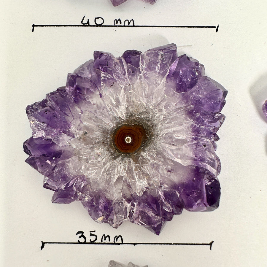 Wholesale Natural Amethyst Stalactite Slices for Jewelry Making - Bulk Flat Set - STS0066