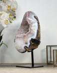 Large Sugar Amethyst Geode with Blue Banded agate Shell - MWS2189