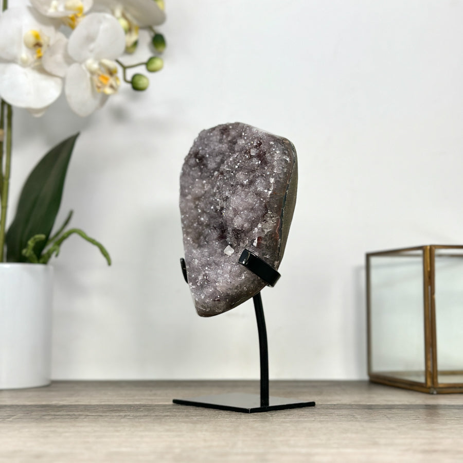Pink Amethyst Cluster Formation with Metal Stand - MWS2865