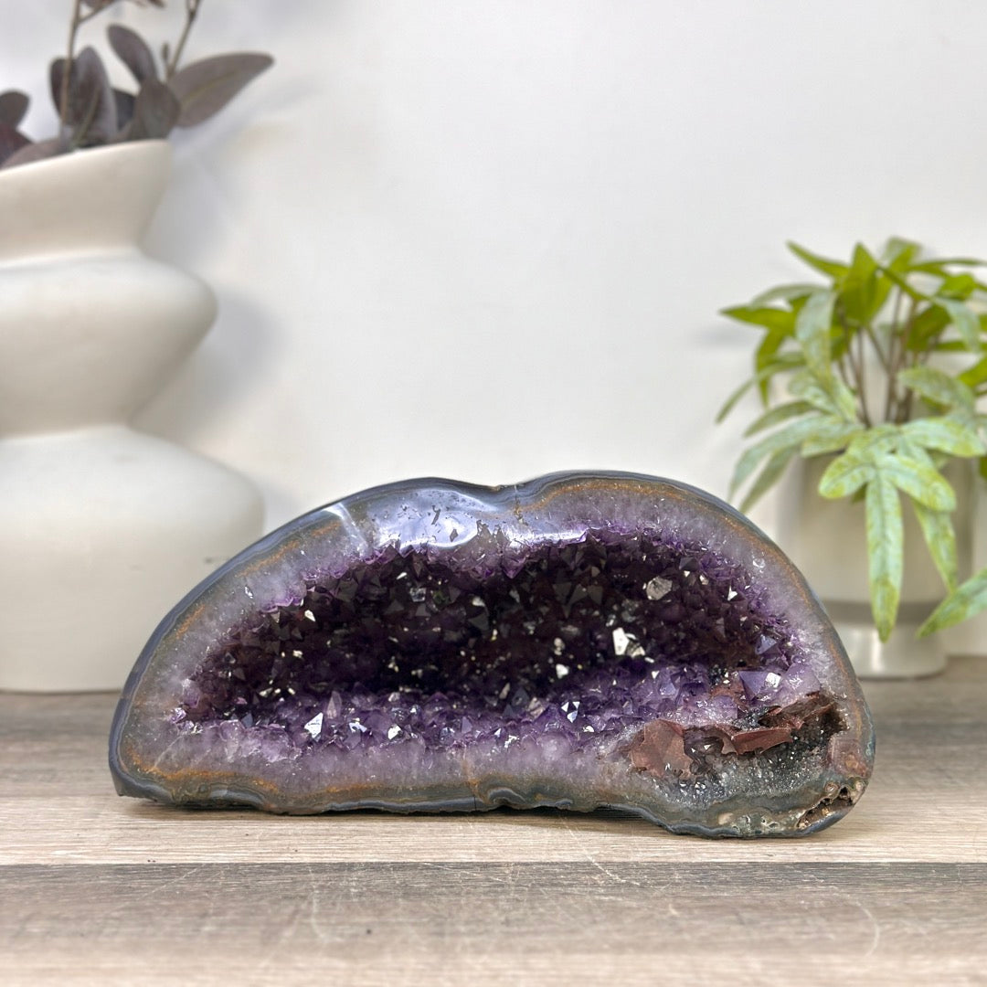 Amethyst Stone Geode with Agate Shell - STGE0100