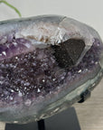 Natural Amethyst & Green Jasper Geode with Black Hemetite Formation - MWS2298