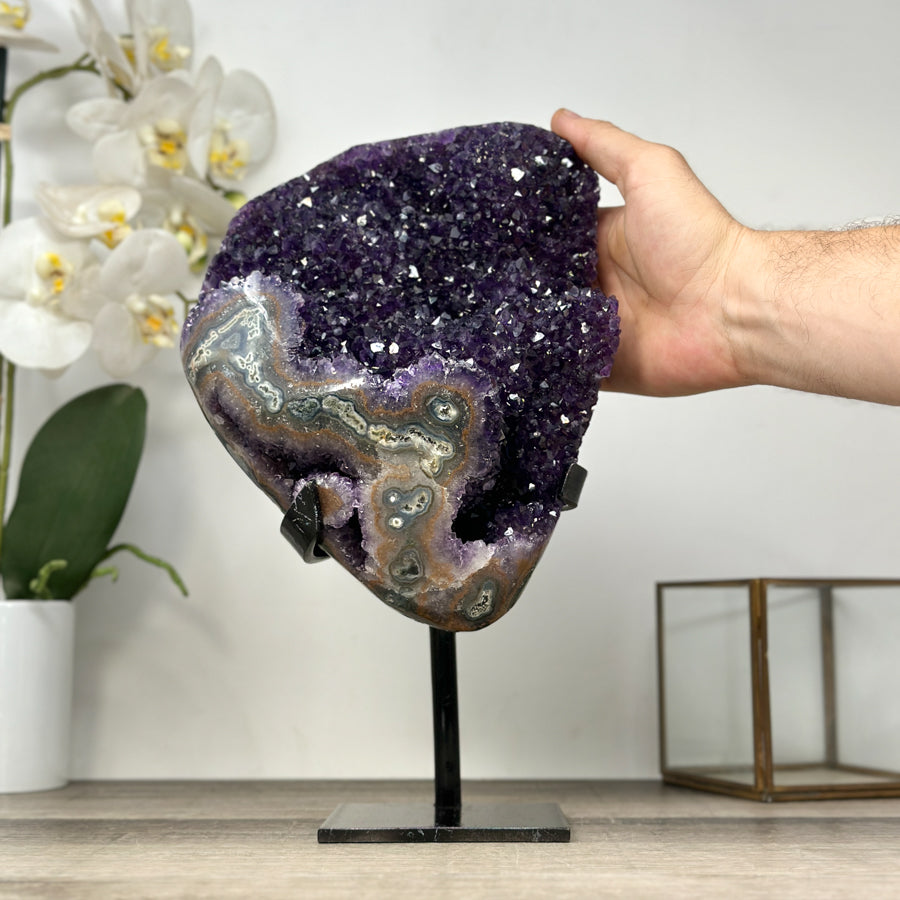 Amethyst Geode with Deep Purple Crystals and Natural Banding - MWS2934