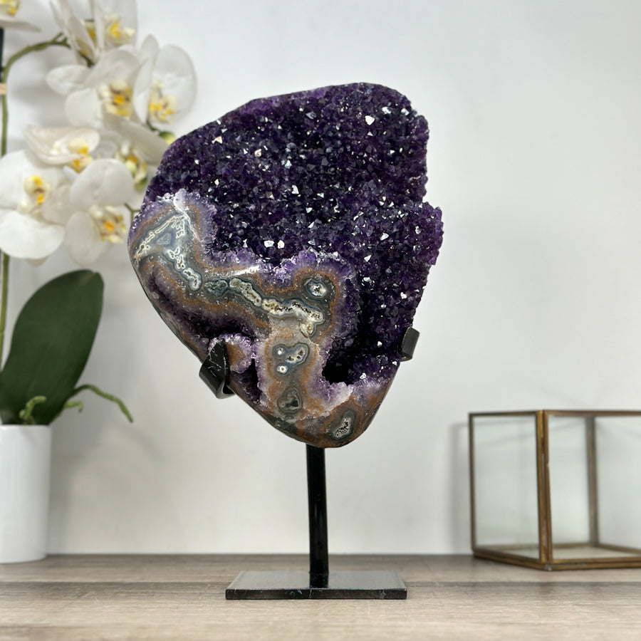 Amethyst Geode with Deep Purple Crystals and Natural Banding - MWS2934