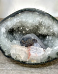 Natural Quartz Geode with Calcite Inclusion - STGE0116