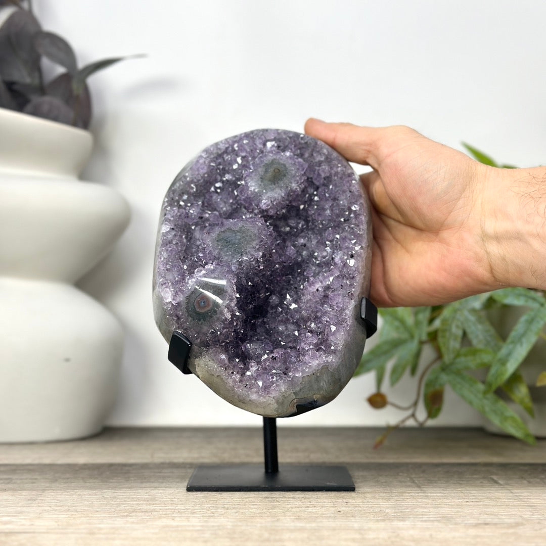 Natural Amethyst Crystal with Stalactite Eyes Formations - MWS3294