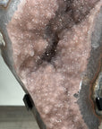 Quartz Geode with Pink Druzy Crystals – Natural Stone Display Specimen - MWS2803