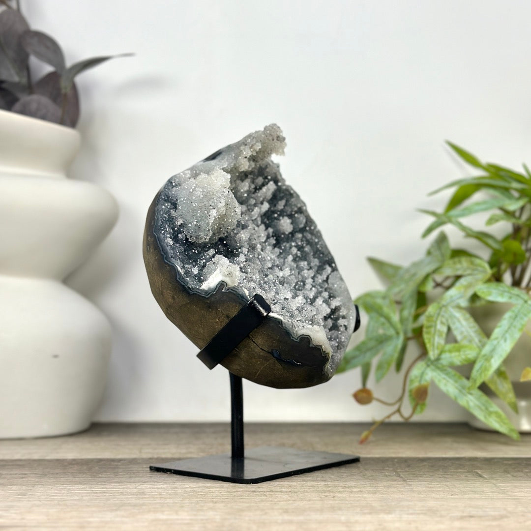 Uruguayan Grey Quartz with Micro Stalactites Formations - MWS3295