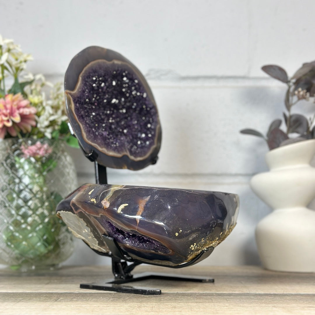 Huge Natural Amethyst Geode with Agate Shell - MWS3403