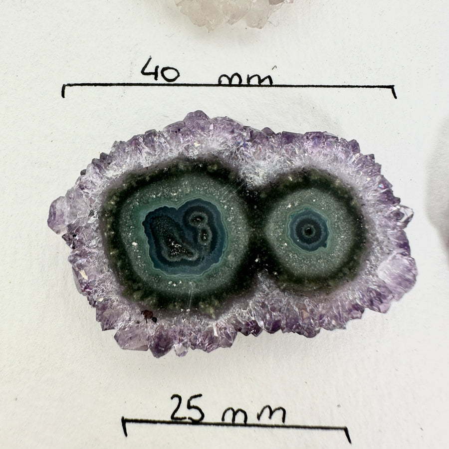 Amethyst, Quartz Agate &amp; Green Jasper Stalactite Slices Wholesale Flat - Ideal for Pendants - STS0026