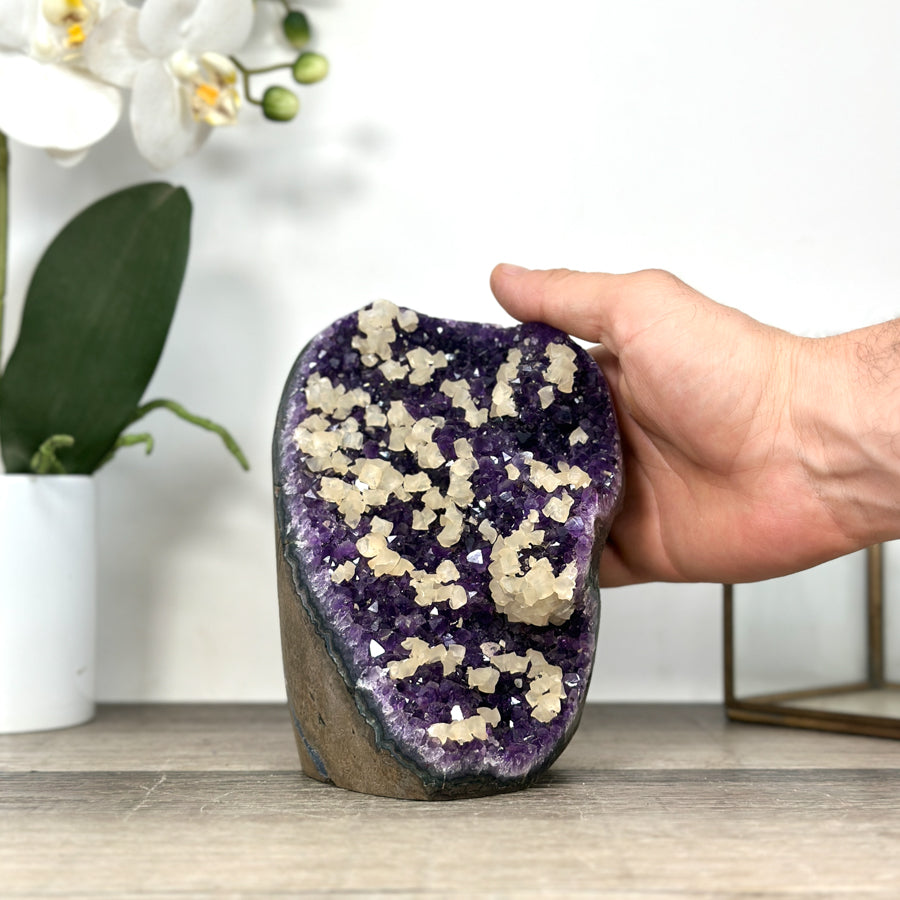 A Grade Uruguayan Amethyst Stone with Calcite inclusions - CBP1285