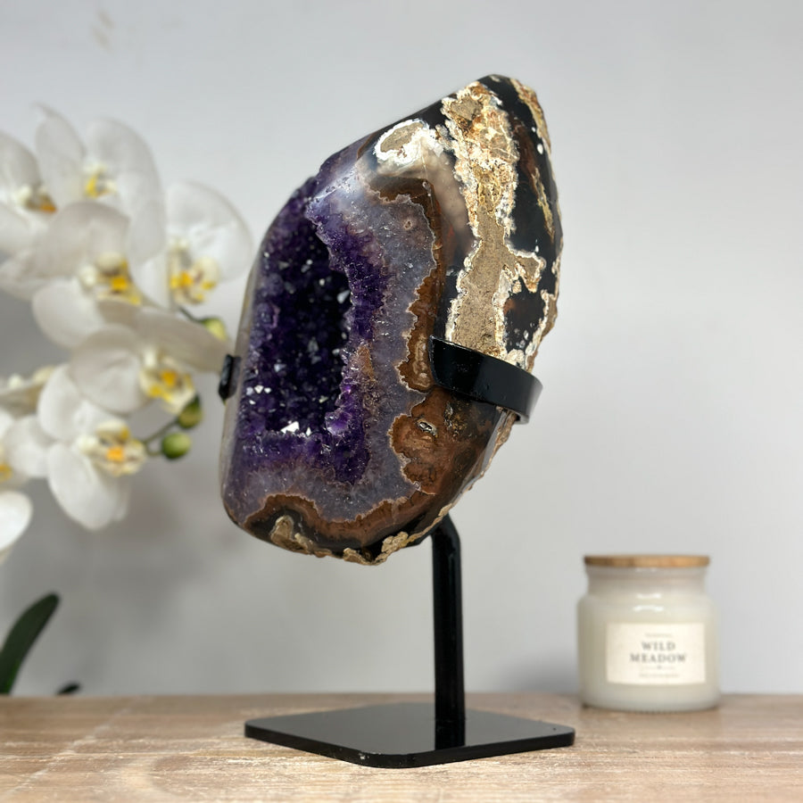 Outstanding Natural Amethyst Geode with Colorful Shell - MWS1427