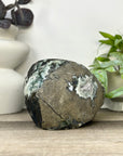 Natural Quartz & Green Jasper Stone Geode with Calcite Formation - STGE0031