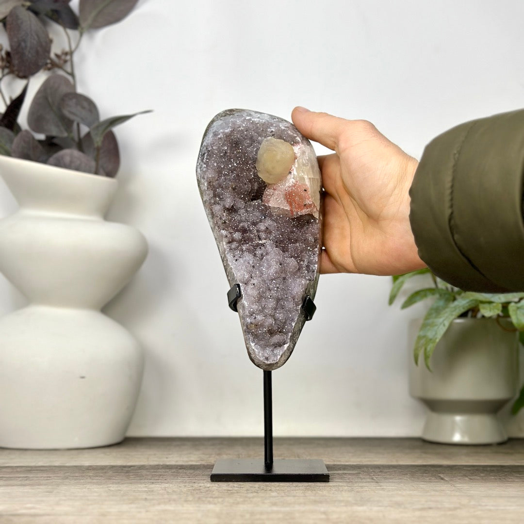 Natural Rare Sugar Amethyst Crystal Cluster on Stand - MWS3389