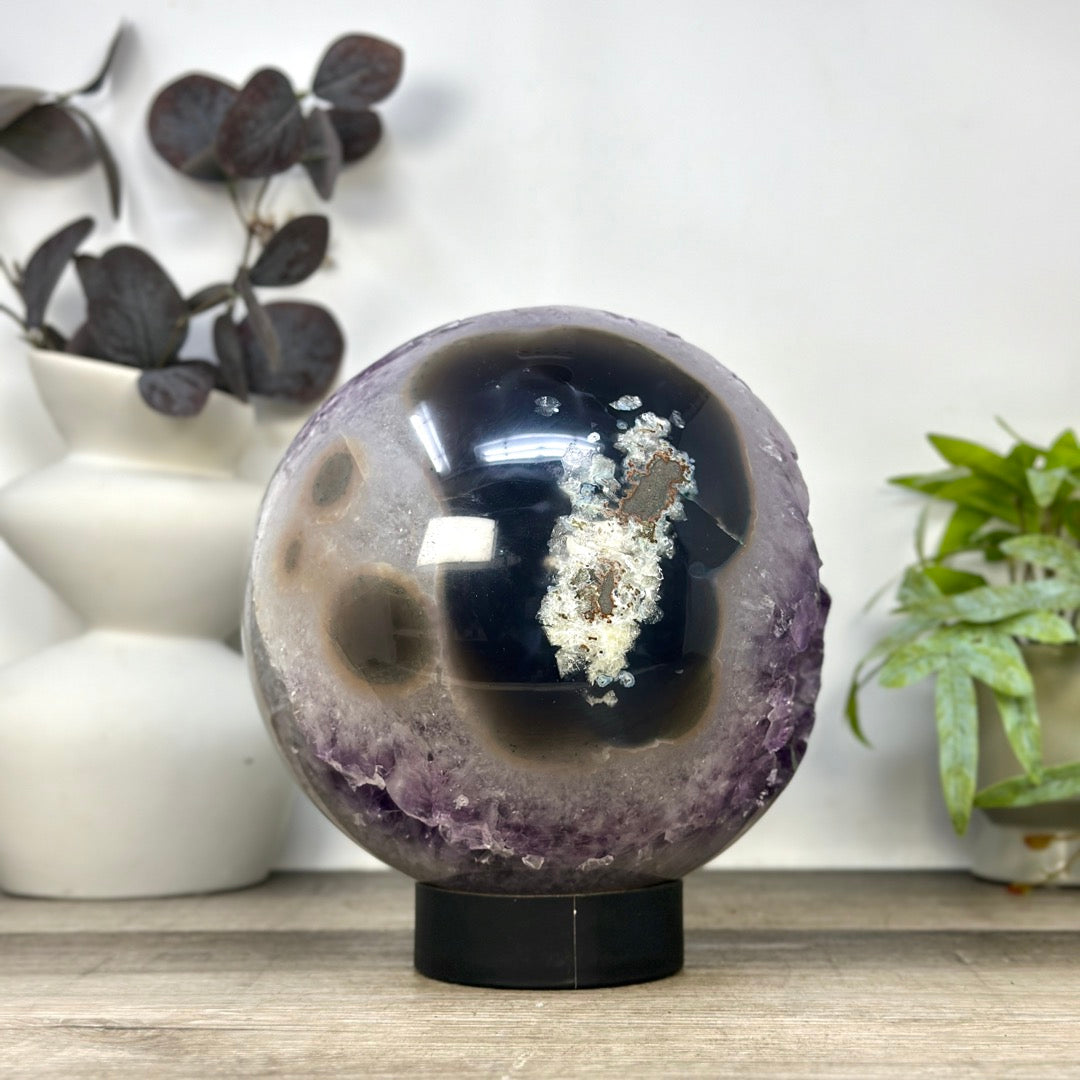 Huge XXL Amethyst &amp; Agate Sphere Geode - SPH0237