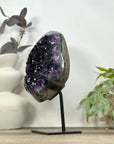 Large Natural Amethyst Geode on Metal Stand - MWS3199