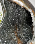 Natural Agate & Green Quartz Druzy Stone Flame Carving - FST0168