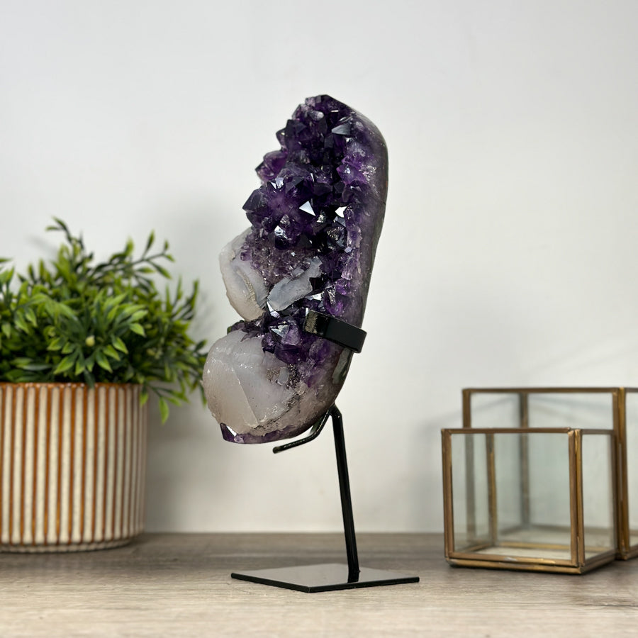One of a Kind Natural Amethyst Cluster with Calcite Crystal - MWS2170