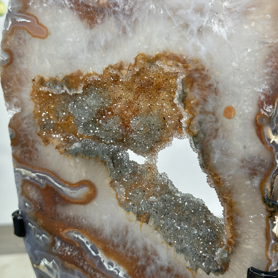Unique Large Green &amp; Yellow Sugar Druzy Crystal Portal - MWS1961