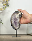 Natural Quartz & Amethyst Stone Slice on Stand - MWS3008