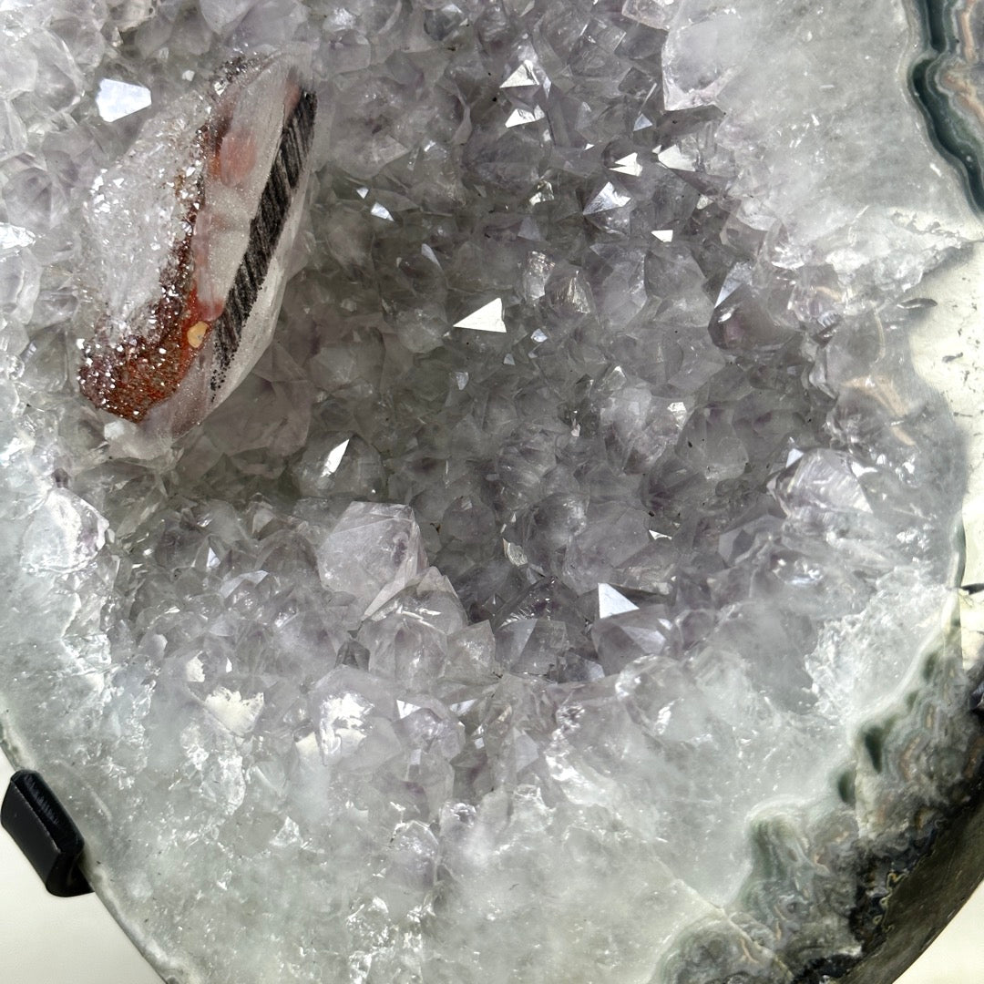 Natural Uruguayan Quartz Geode with Calcite Inclusion - MWS3397