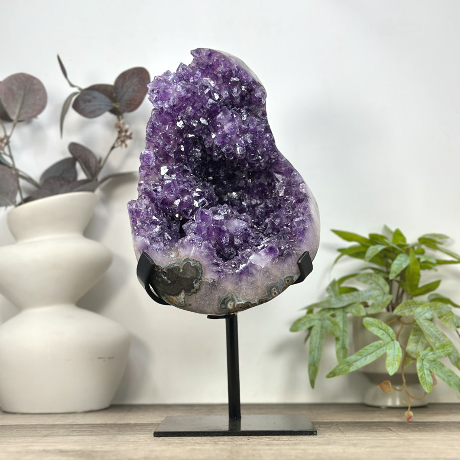 Huge Natural Uruguayan Amethyst Specimen on Stand for Home Decor - MWS3223