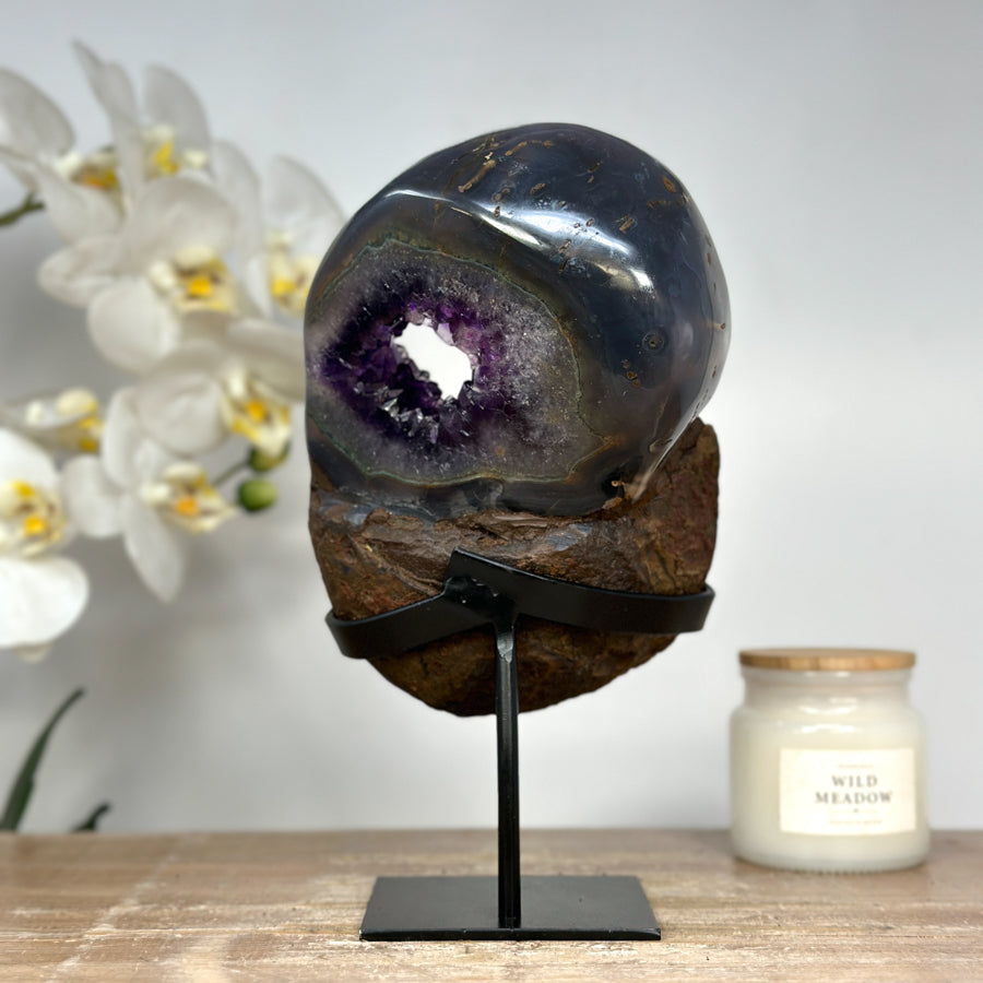 Top Quality Amethyst &amp; Agate Stone Geode - MWS1397
