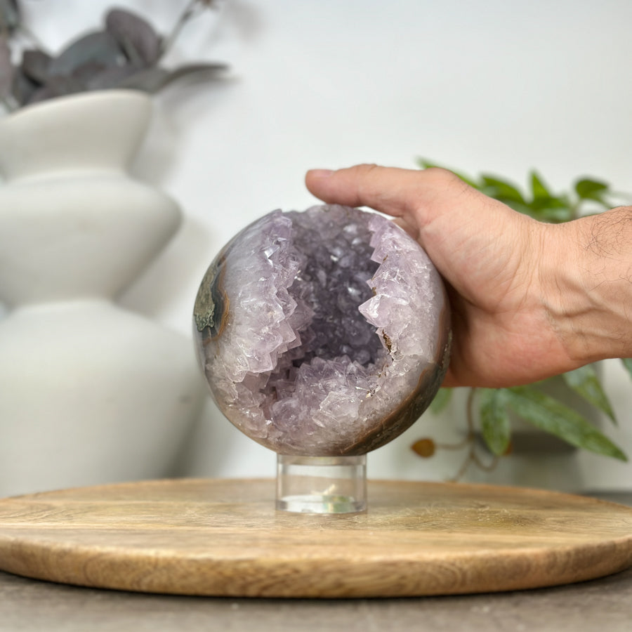 Natural Uruguayan Amethyst Sphere Geode - SPH0187