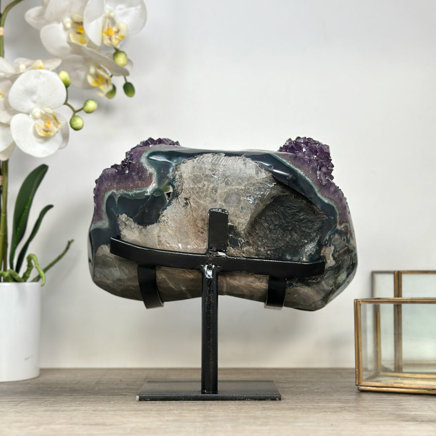 Beautiful Amethyst &amp; Blue Agate Stalactite Formation - MWS2381