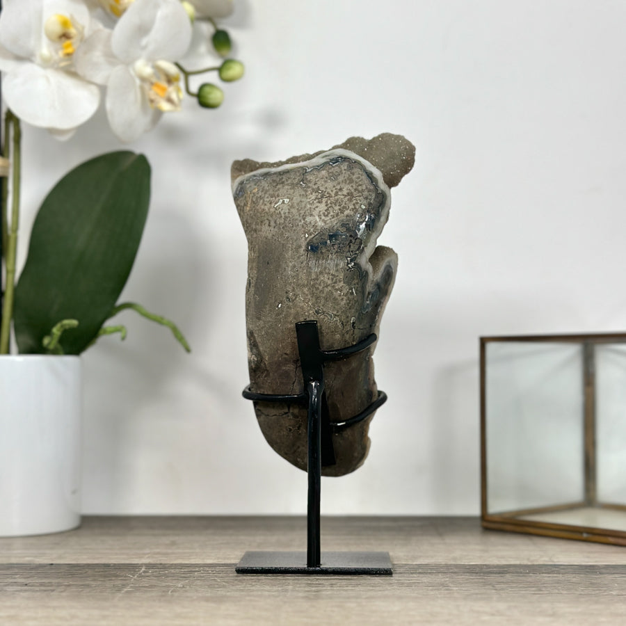 Natural Druzy Crystal with Green Color Tones – Unique Mineral Display Piece" - MWS2898