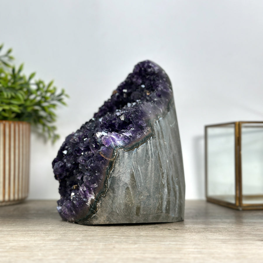A+ Grade Natural Amethyst Cathedral, Deep Purple Crystals - CBP1189