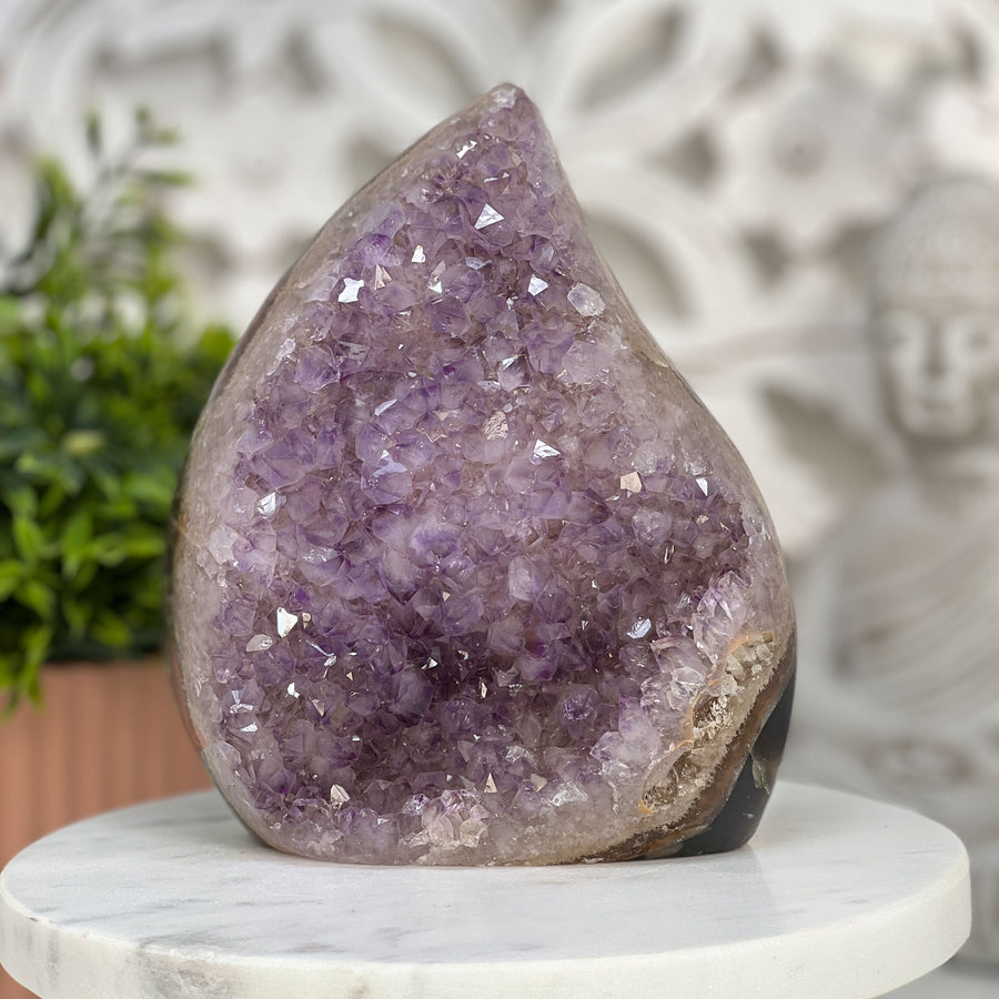 Natural Large Amethyst Flame Carving - FST0080