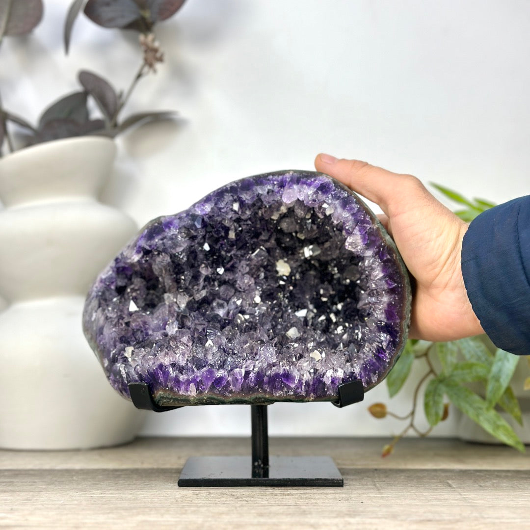 Large Natural Amethyst Geode on Stand for home Decor - MWS3279