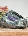 Amethyst Geode with Green Jasper Shell & Deep Purple Crystal Cavity - STGE0009