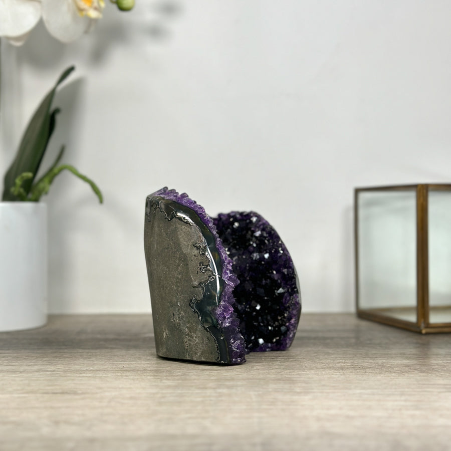 Uruguayan Amethyst Cathedral – Deep Purple Geode with Cut Base - CBP1211