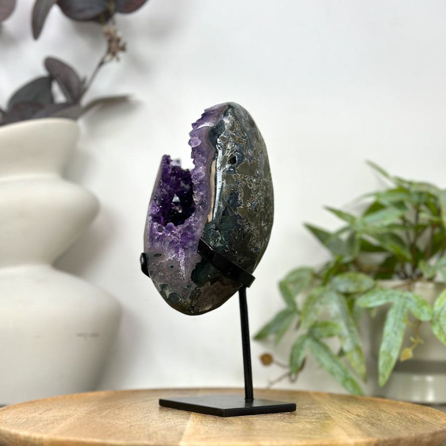 Natural Top Grade Amethyst Geode on Stand - MWS3258