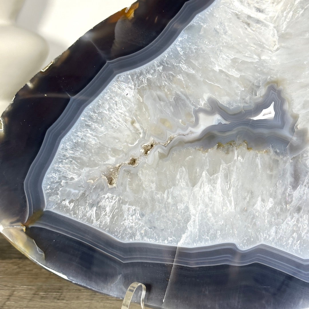 Natural Blue Banded Agate Slice - SLC0020