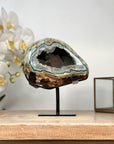 Natural Green Jasper Geode with Beautiful Calcite Specimen - MWS2085