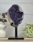 Huge XL Natural Amethyst Geode on Metal Stand - MWS3145