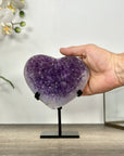 Amethyst & Quartz Stone Heart Carving - HST0332