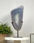 Beautiful Blue Banded Agate & Quartz Polished slice - MWS2142