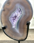 Natural Agate & Amethyst Geode Slab on Metal Stand - MWS3240