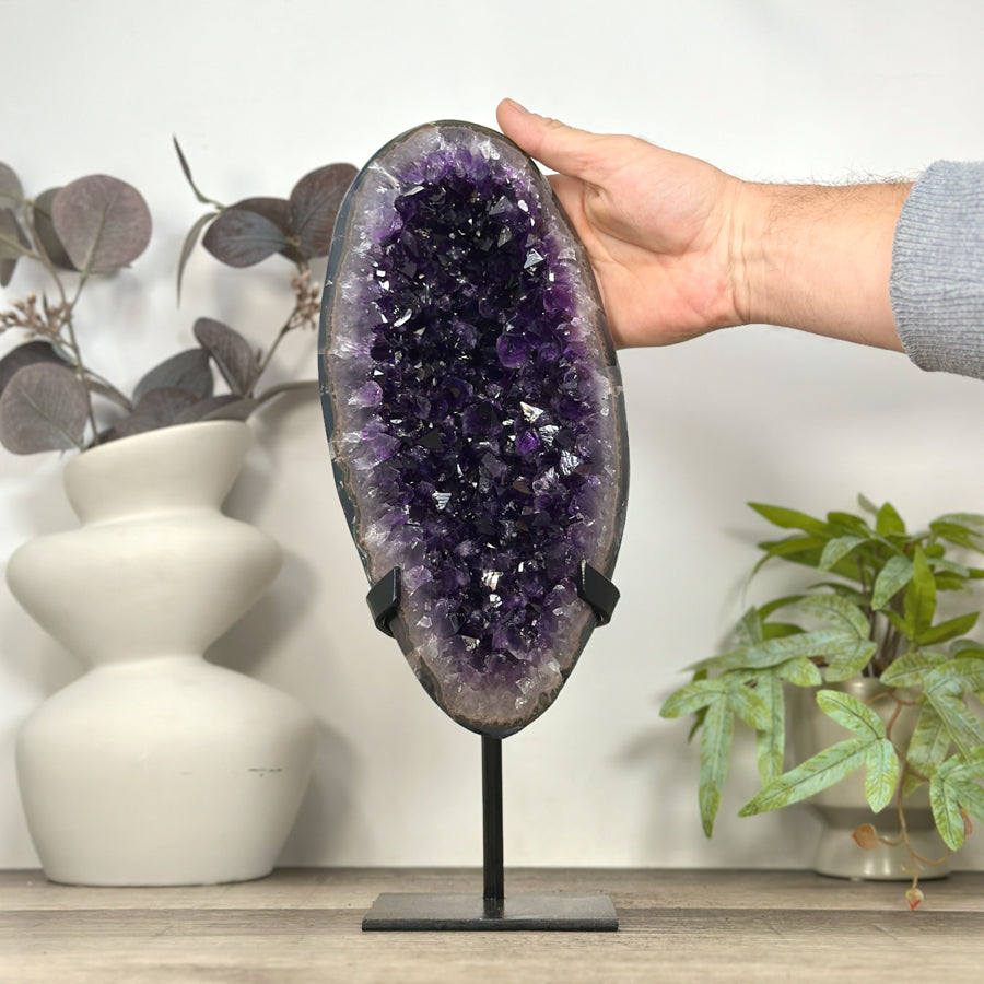 Large Natural Uruguayan Amethyst Geode on Stand - MWS3222