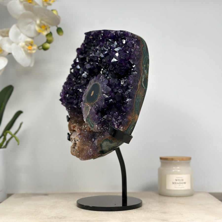 Deep Purple Amethyst Cluster with Stalactite Eye Formation - MWS1436