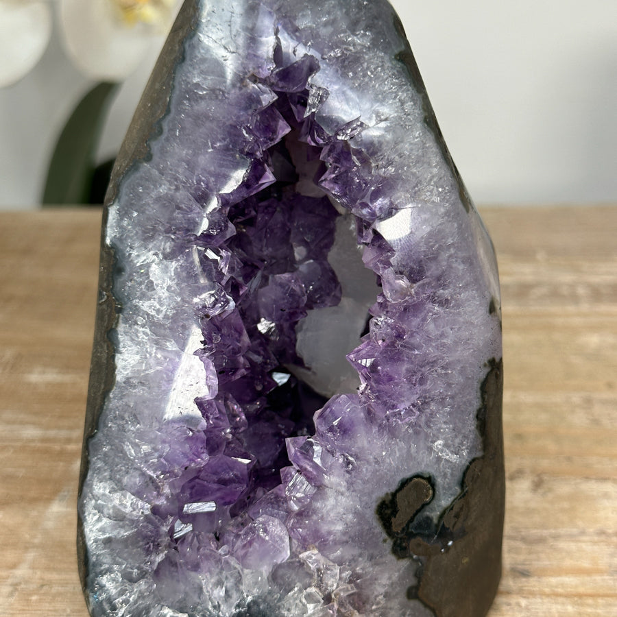 Natural Amethyst Cave Geode with Calcite Crystal Inclusion - CBP1108