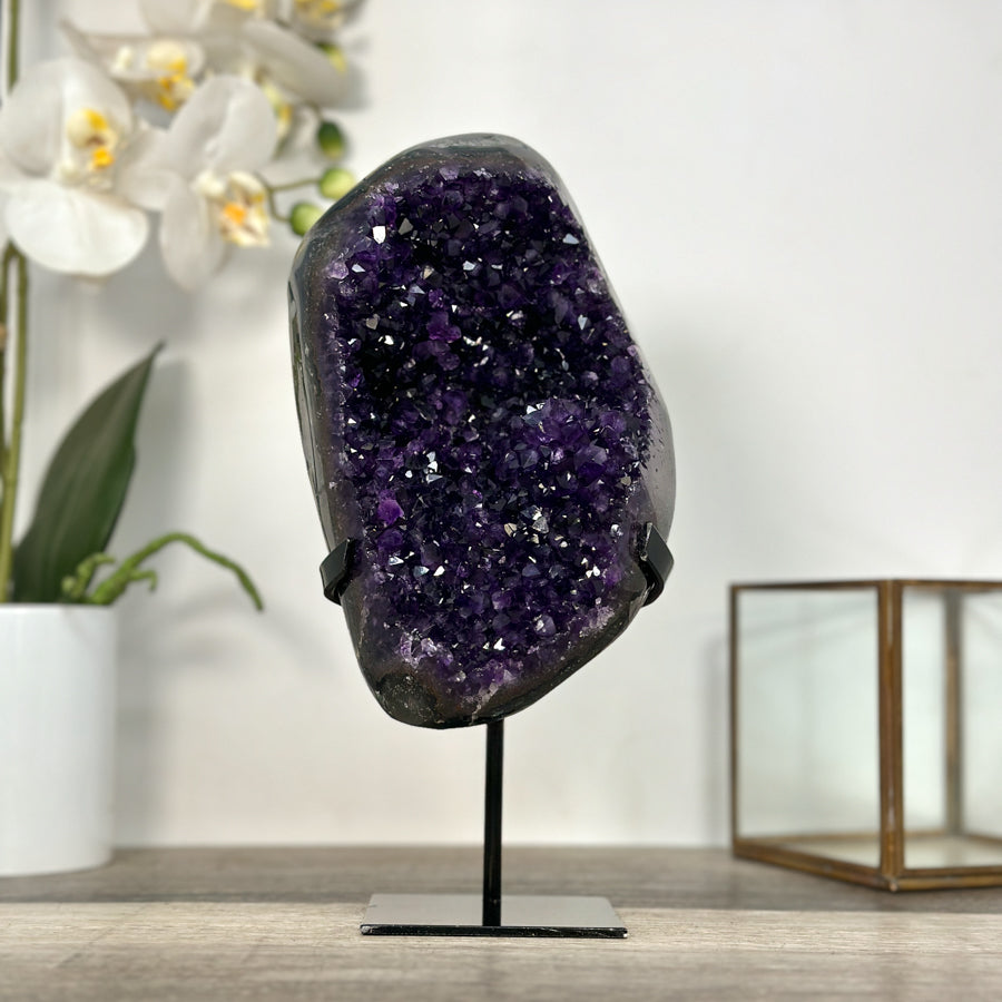 Uruguayan A+ Grade Amethyst Crystal Cluster on Stand - MWS2627