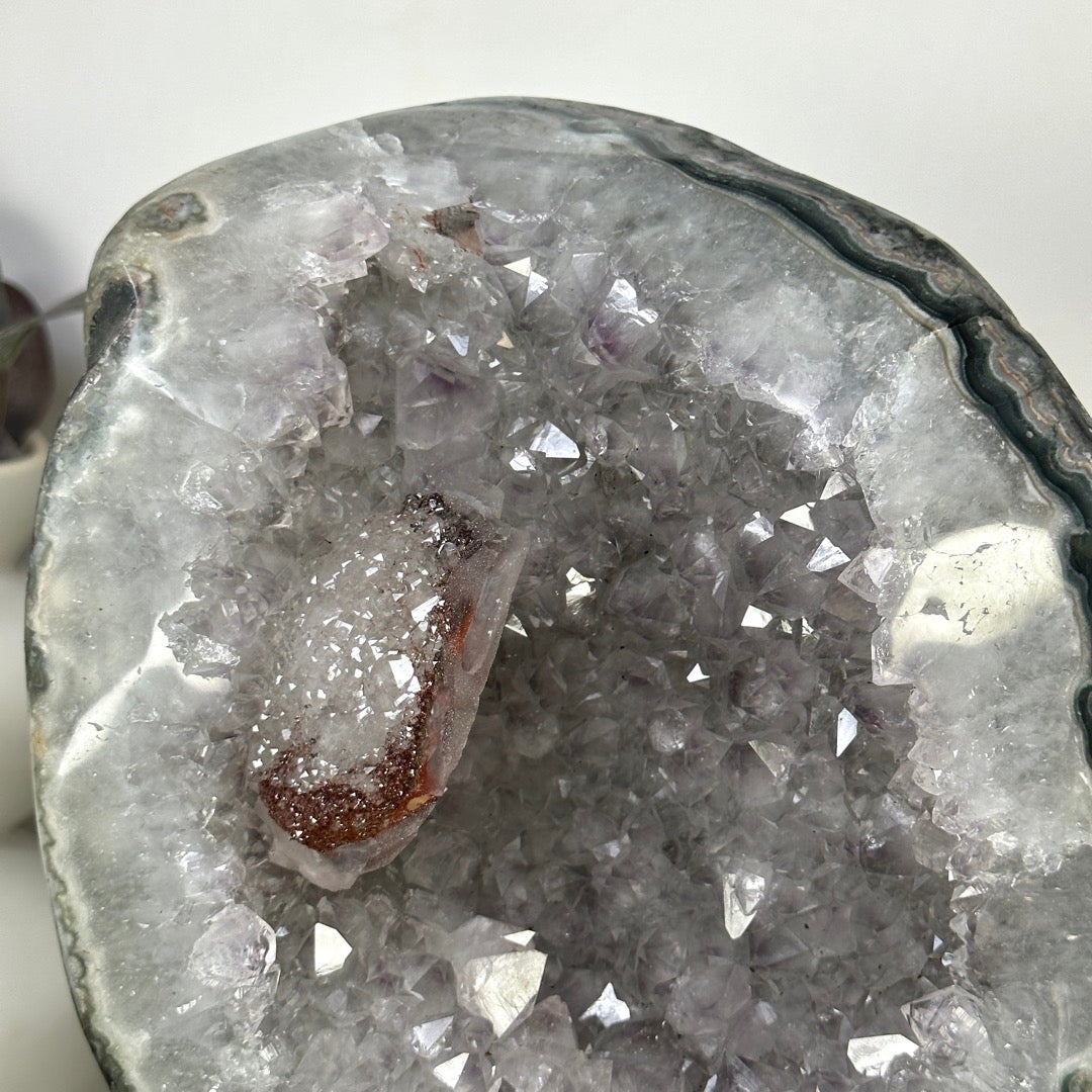 Natural Uruguayan Quartz Geode with Calcite Inclusion - MWS3397
