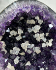 Amethyst Geode with Calcite Crystal Highlights for Home Decor - MWS2682