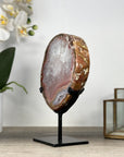 Natural Red Jasper Slice with Metallic Stand - MWS2227