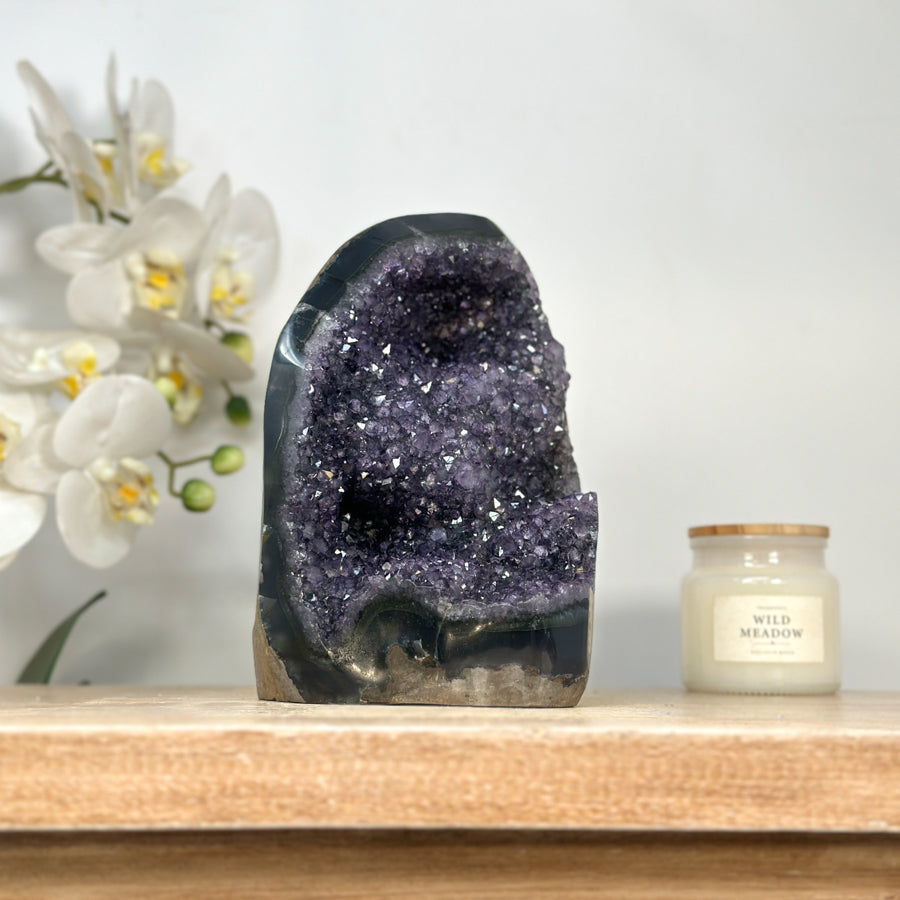 Amethyst Cathedral with Agate Matrix for home Decor - CBP1138